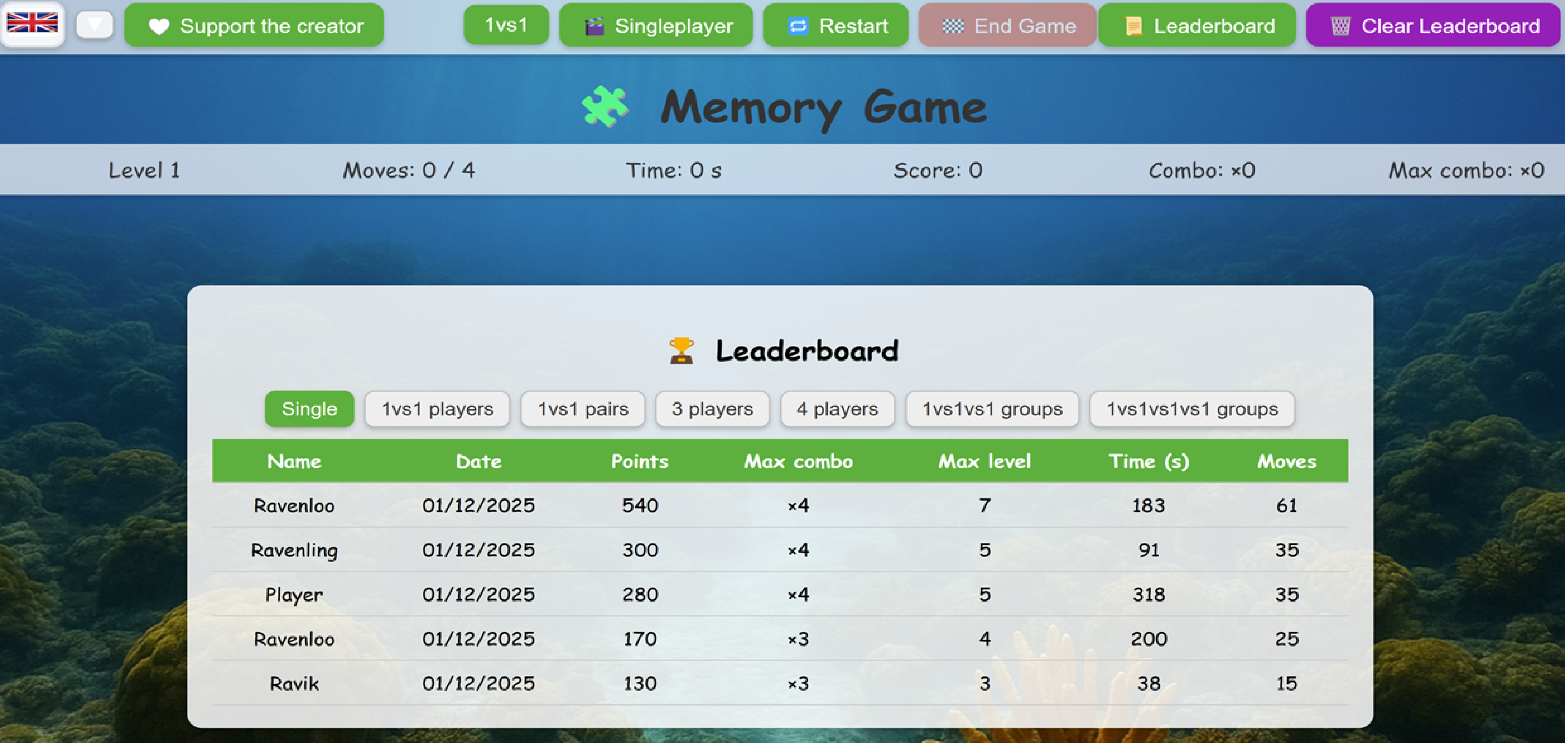 Ukázka hry Pexeso 4